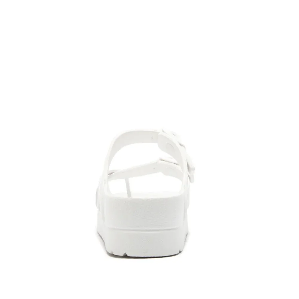 White Platform Buckled Sandals - Picture 2 of 6